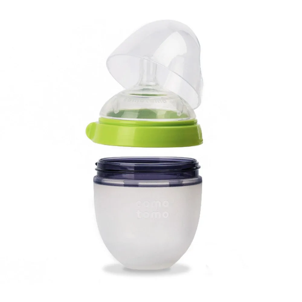 150ml Green Twin Pack Silicone Feeding Bottle