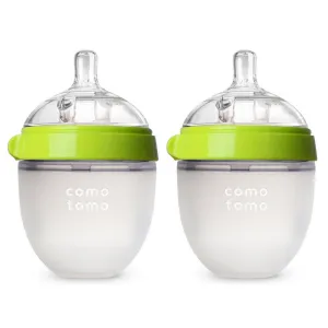150ml Green Twin Pack Silicone Feeding Bottle