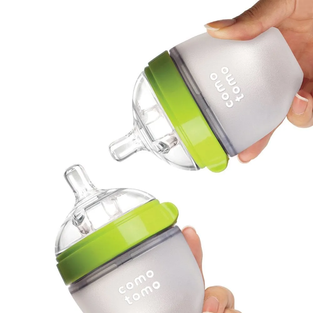 150ml Green Twin Pack Silicone Feeding Bottle
