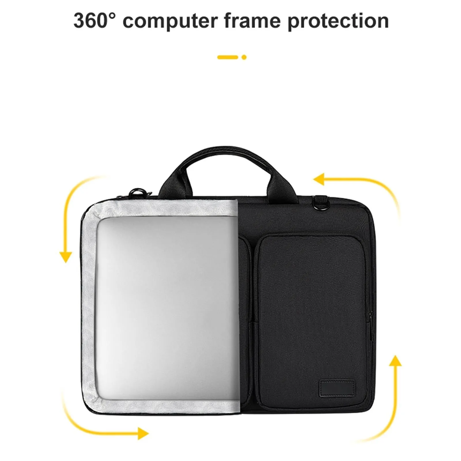 15.6 Inch Thickened Polyester Laptop Bag | Black
