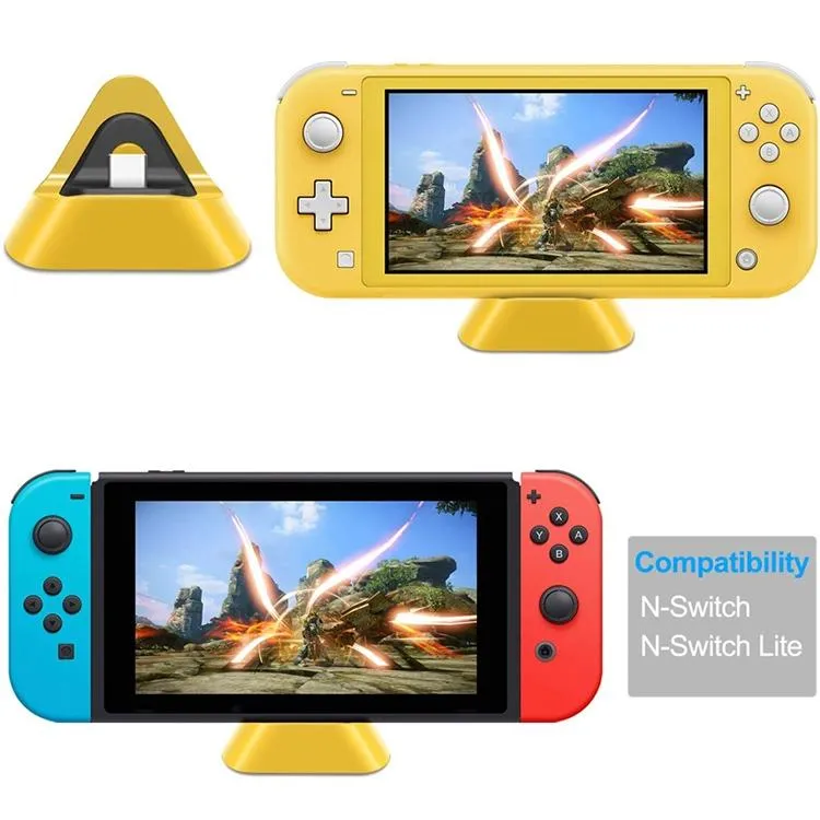 2-Pack Portable Triangle Charger | For Nintendo Switch / Lite | Yellow