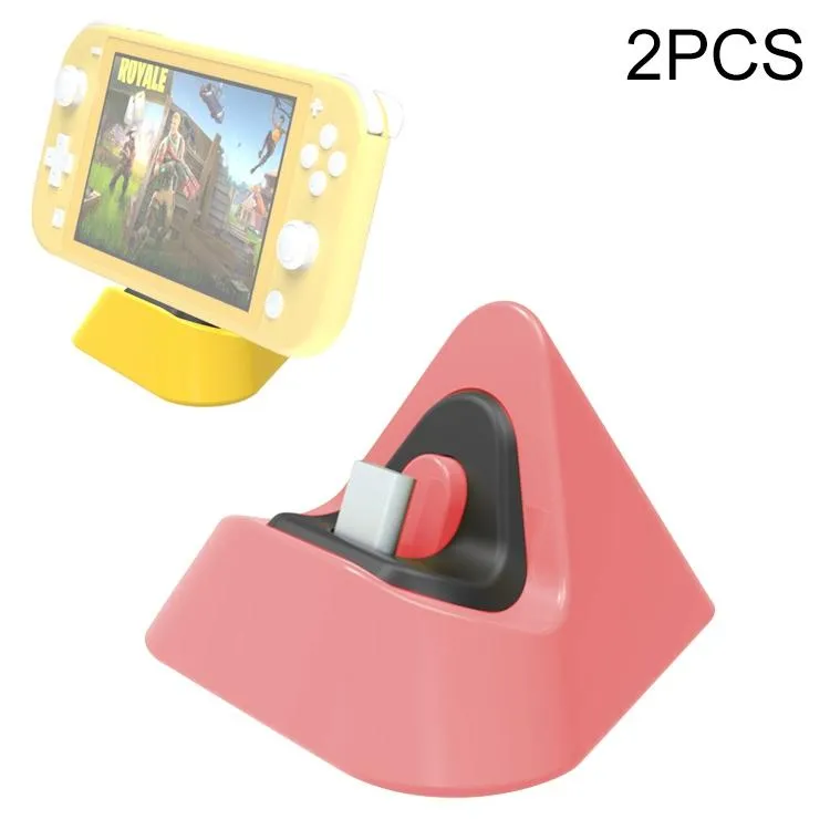 2-Pack Portable Triangle Charger | For Nintendo Switch / Lite | Yellow