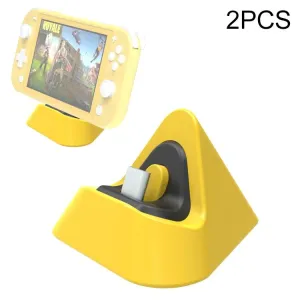 2-Pack Portable Triangle Charger | For Nintendo Switch / Lite | Yellow