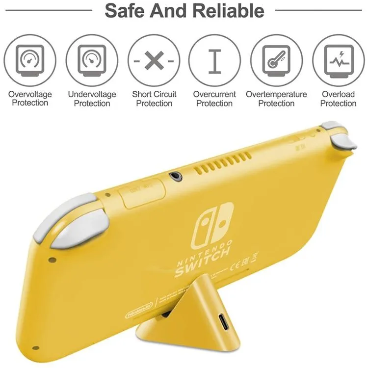 2-Pack Portable Triangle Charger | For Nintendo Switch / Lite | Yellow