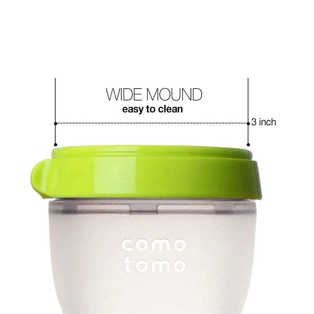 250ml Green Twin Pack Silicone Feeding Bottle