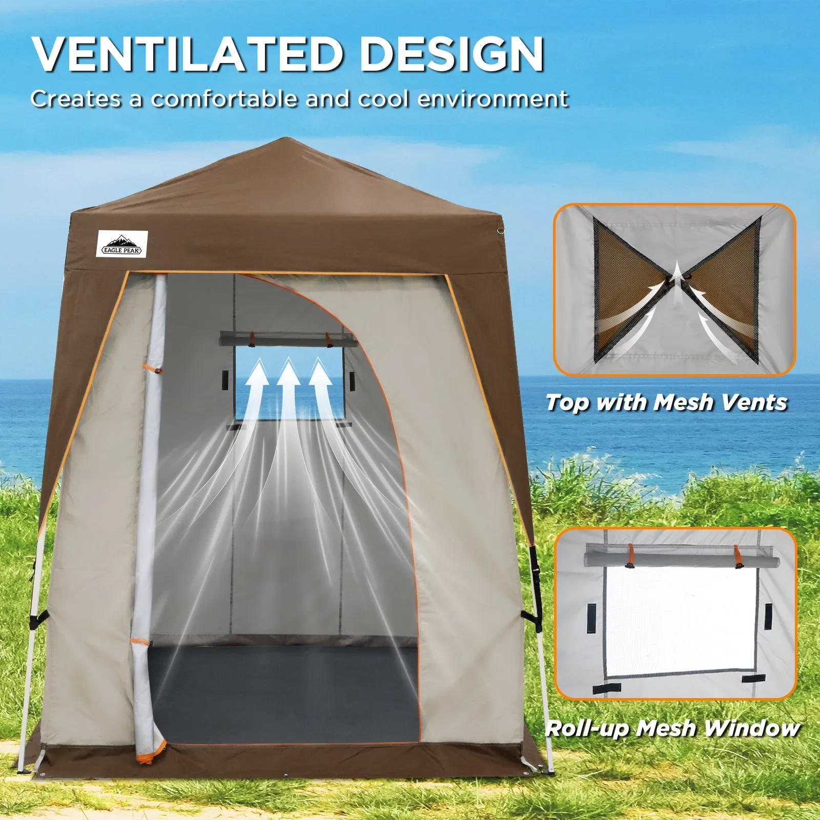 6x6 Pop Up Privacy Tent with Ground Mat
