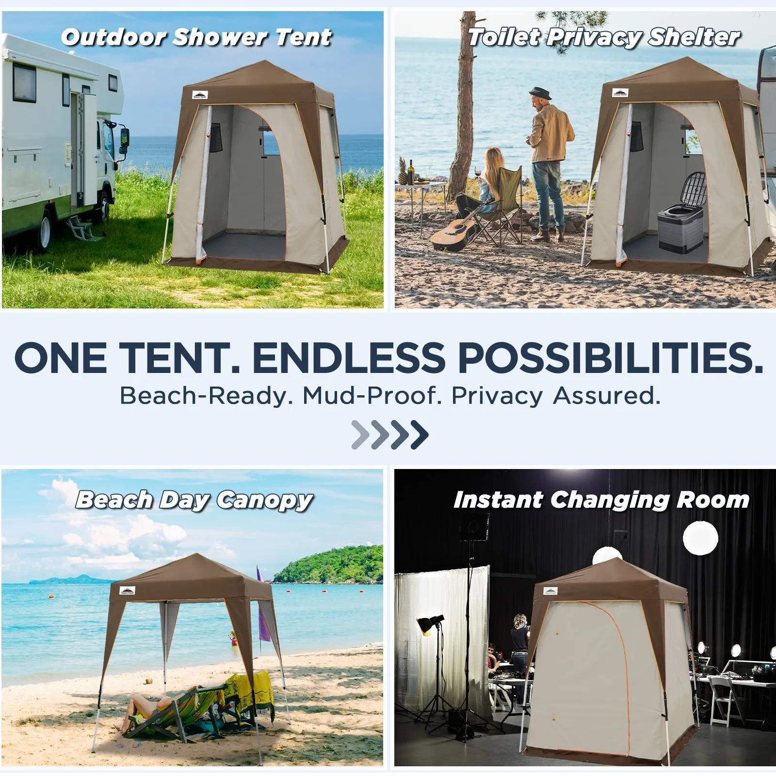 6x6 Pop Up Privacy Tent with Ground Mat