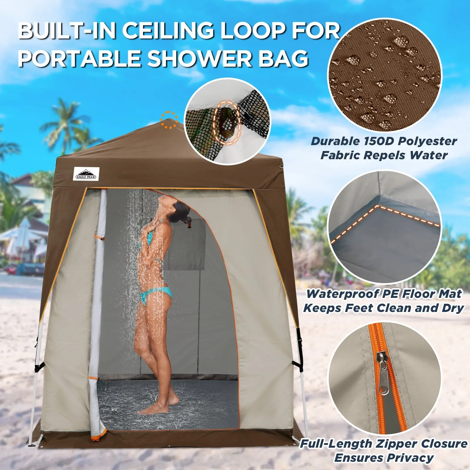 6x6 Pop Up Privacy Tent with Ground Mat