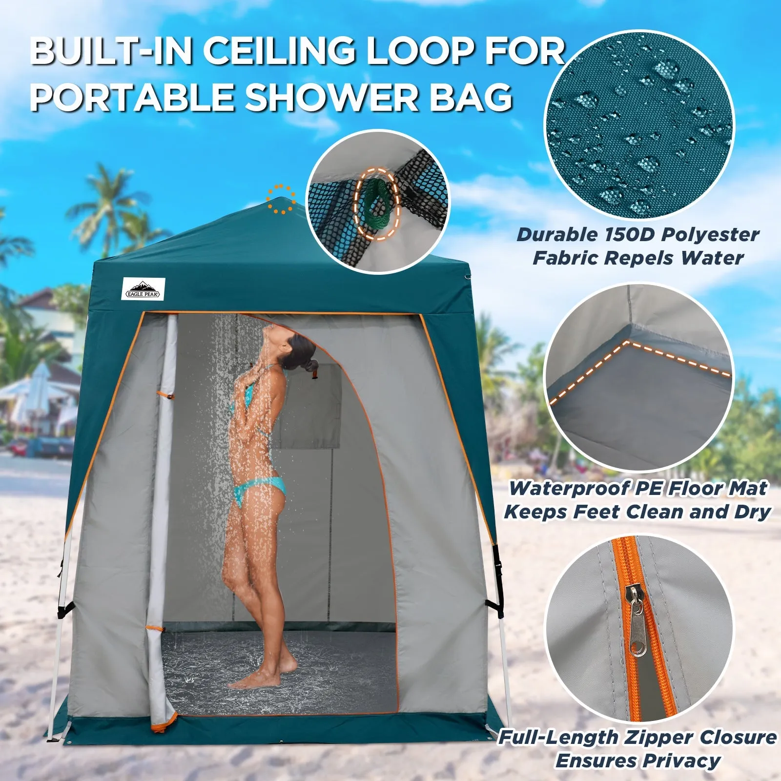 6x6 Pop Up Privacy Tent with Ground Mat