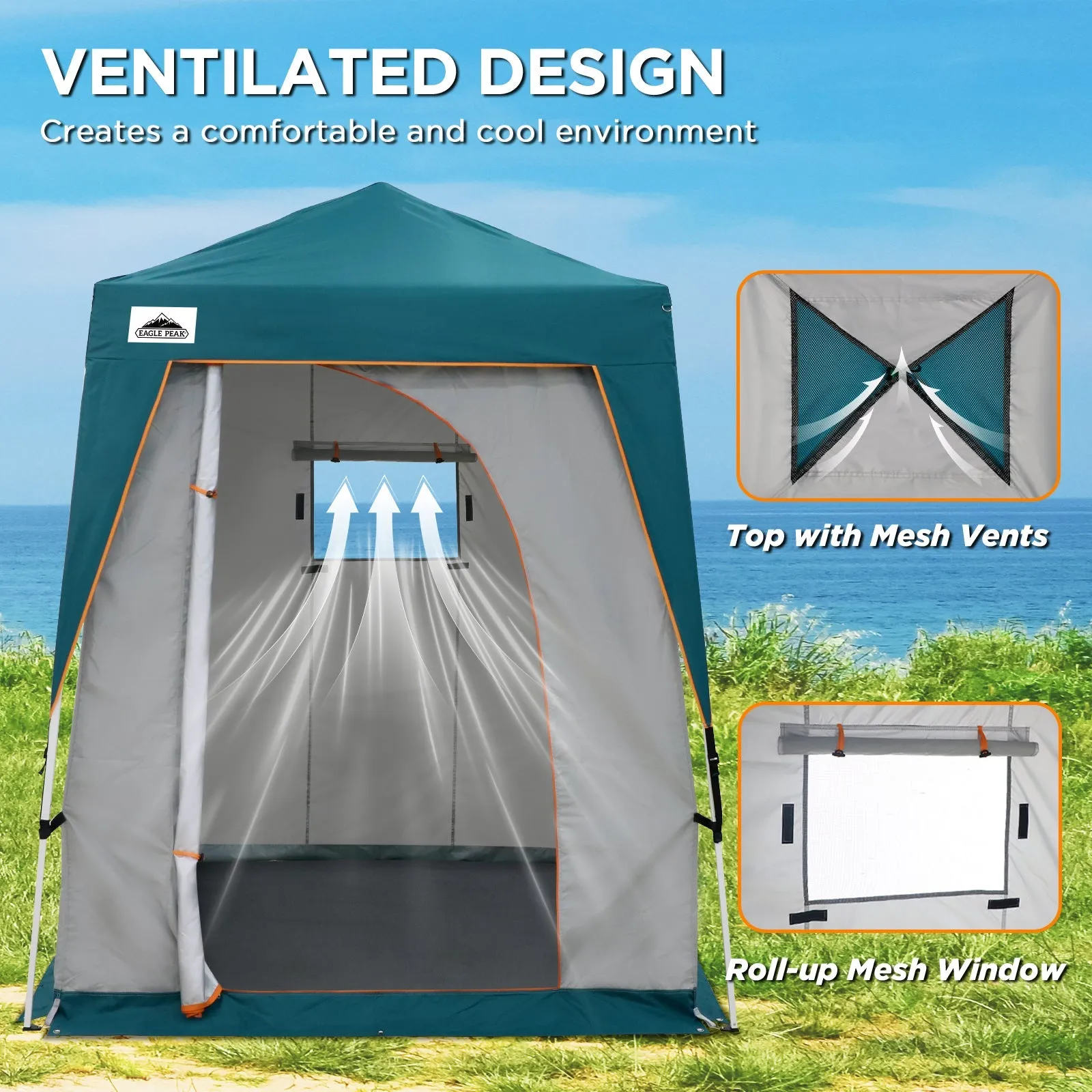 6x6 Pop Up Privacy Tent with Ground Mat