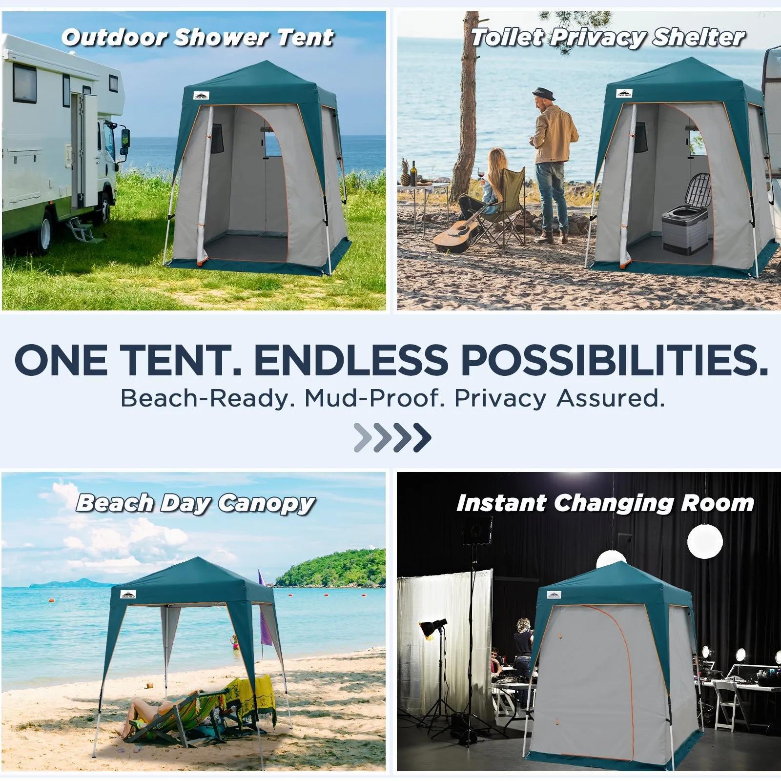 6x6 Pop Up Privacy Tent with Ground Mat