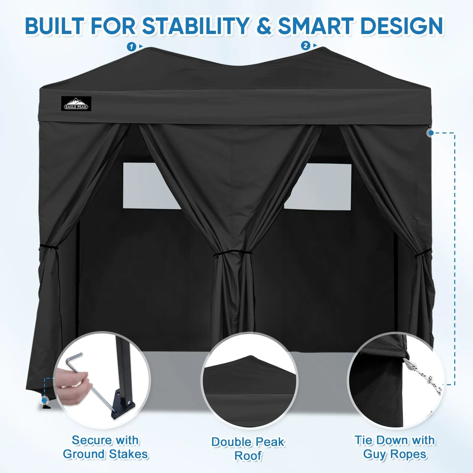 8x4 Outdoor Changing Room, 2 Room Pop Up Portable Changing Room