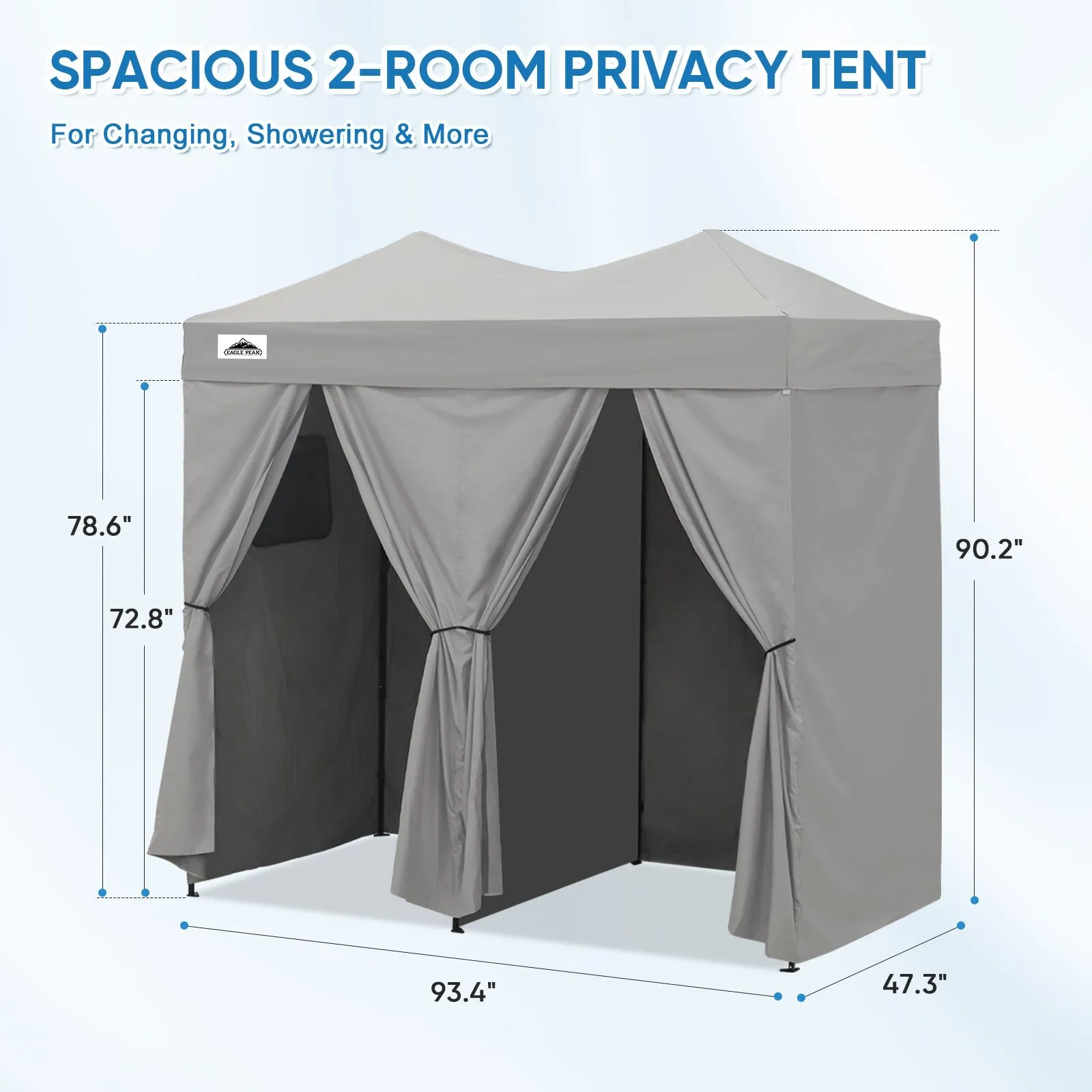 8x4 Outdoor Changing Room, 2 Room Pop Up Portable Changing Room