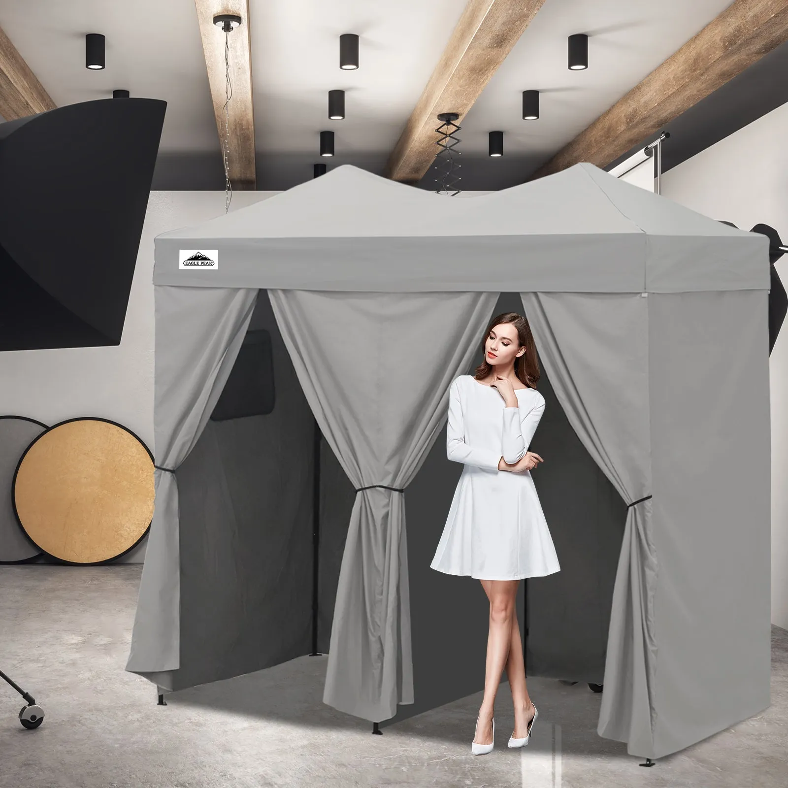 8x4 Outdoor Changing Room, 2 Room Pop Up Portable Changing Room