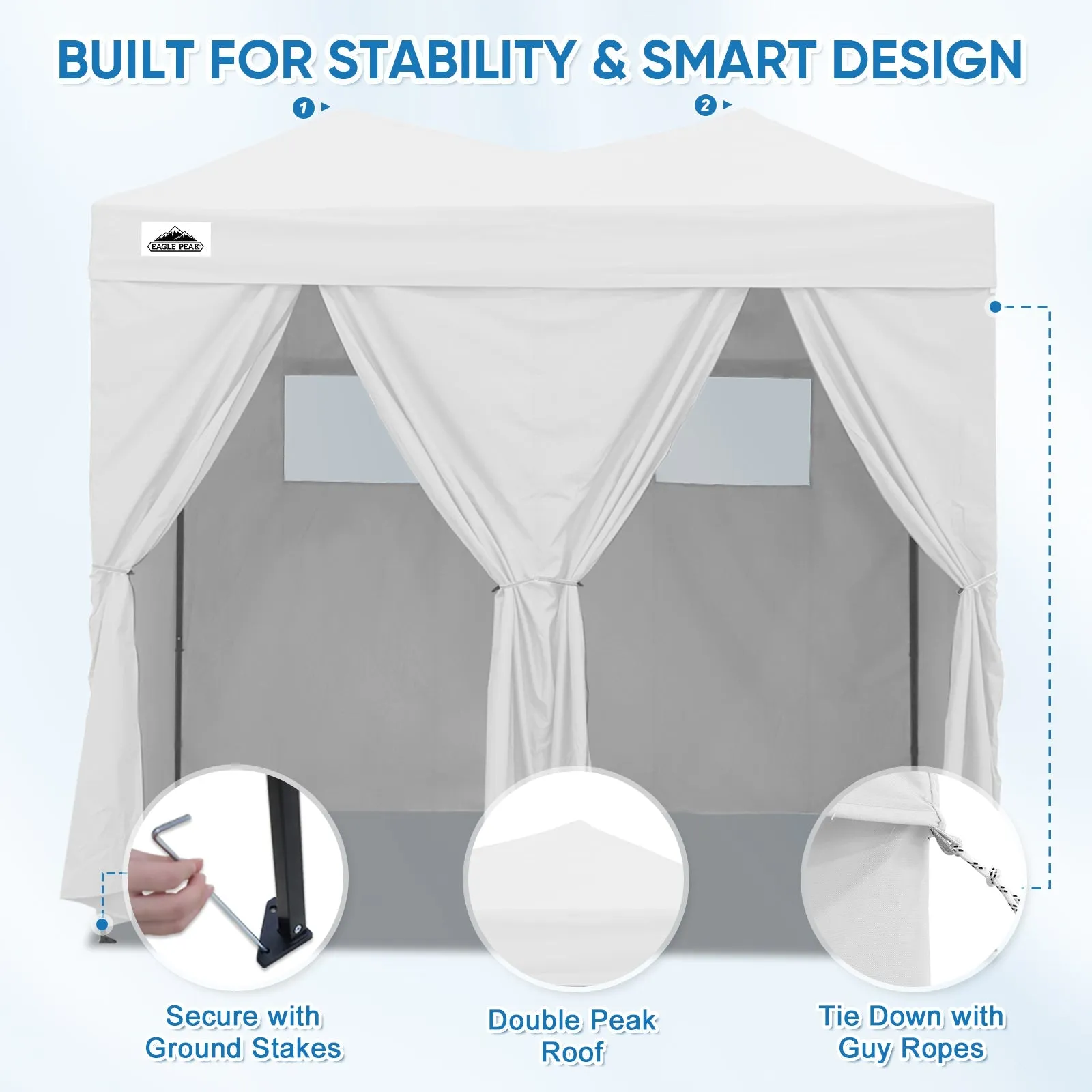 8x4 Outdoor Changing Room, 2 Room Pop Up Portable Changing Room