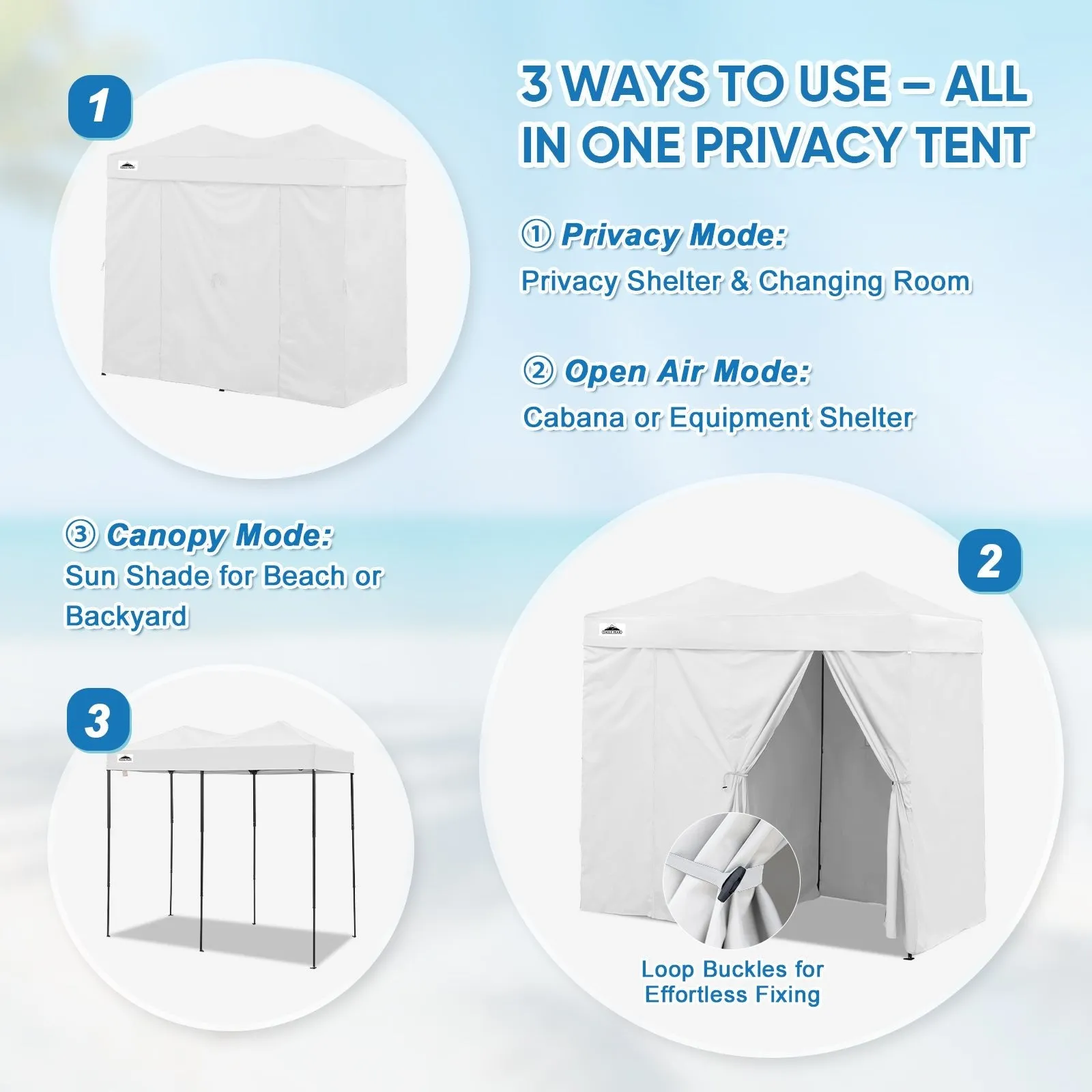 8x4 Outdoor Changing Room, 2 Room Pop Up Portable Changing Room