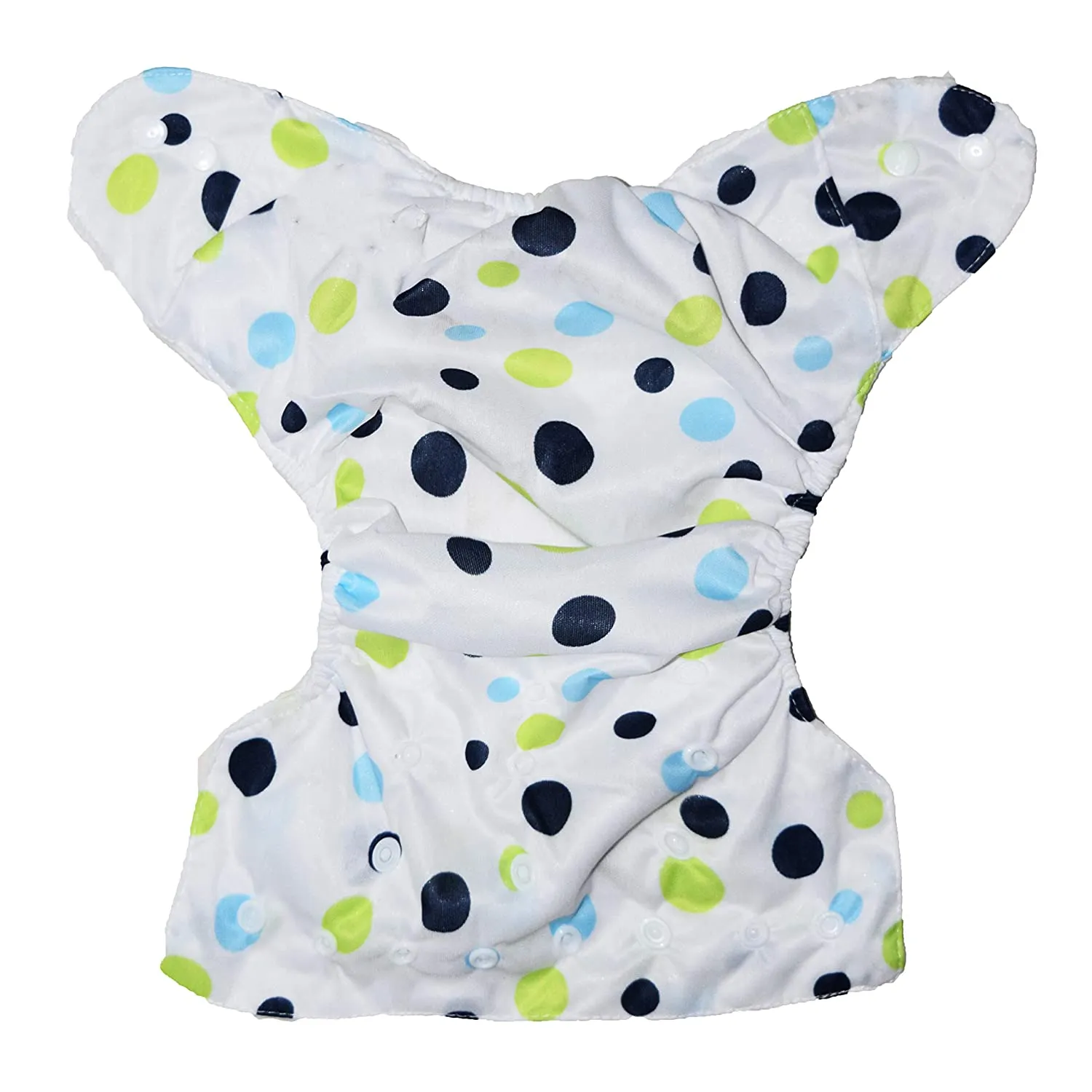 Babymoon 1 Cloth Diaper with 5Layers Grey Insert Premium Adjustable Reusable Cloth Diaper (Blue Polka Dots)
