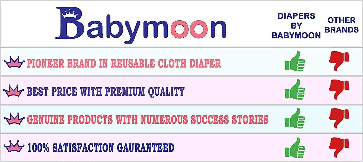 Babymoon 1 Cloth Diaper with 5Layers Grey Insert Premium Adjustable Reusable Cloth Diaper (Car)