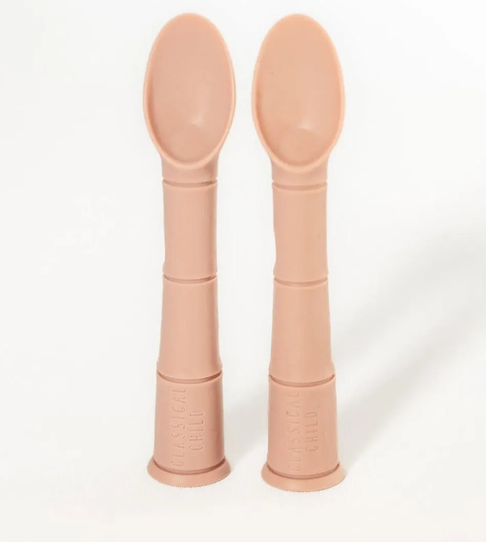 Blush Silicone Beginner Baby Spoon 2 Pack