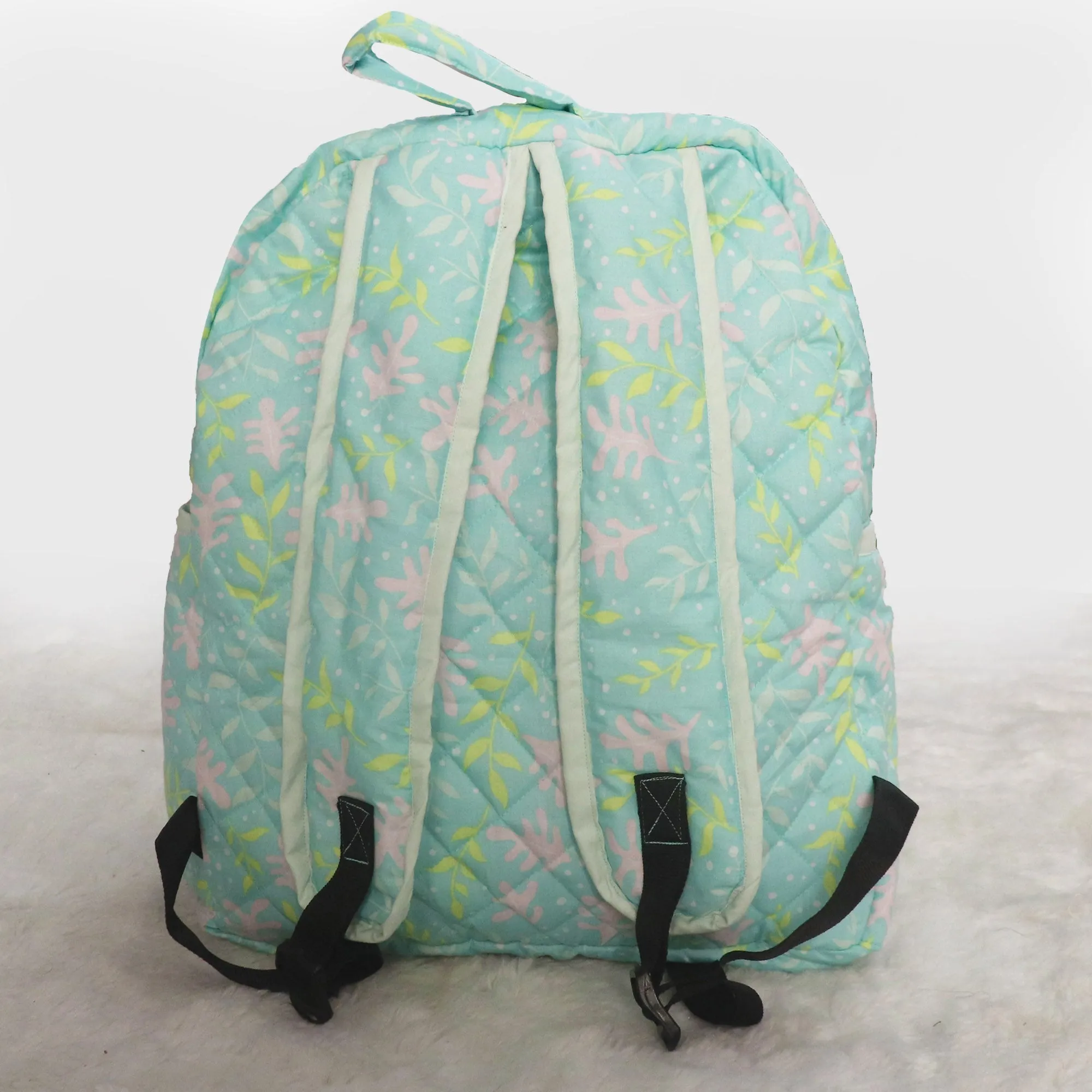 Minty Floral Cloth Diaper Bag for Baby