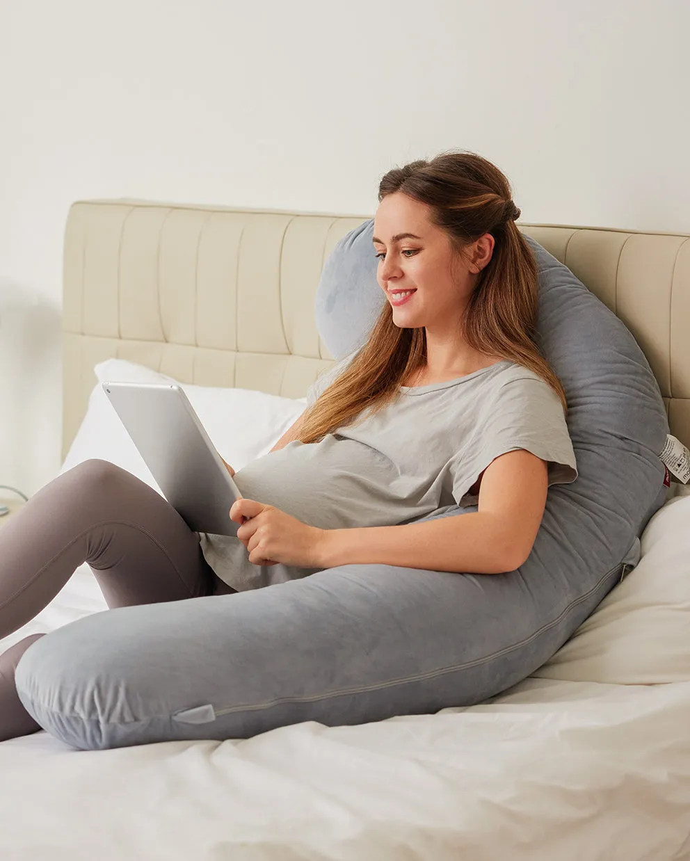 Original F Shaped Pregnancy Pillows with Adjustable Wedge Pillow