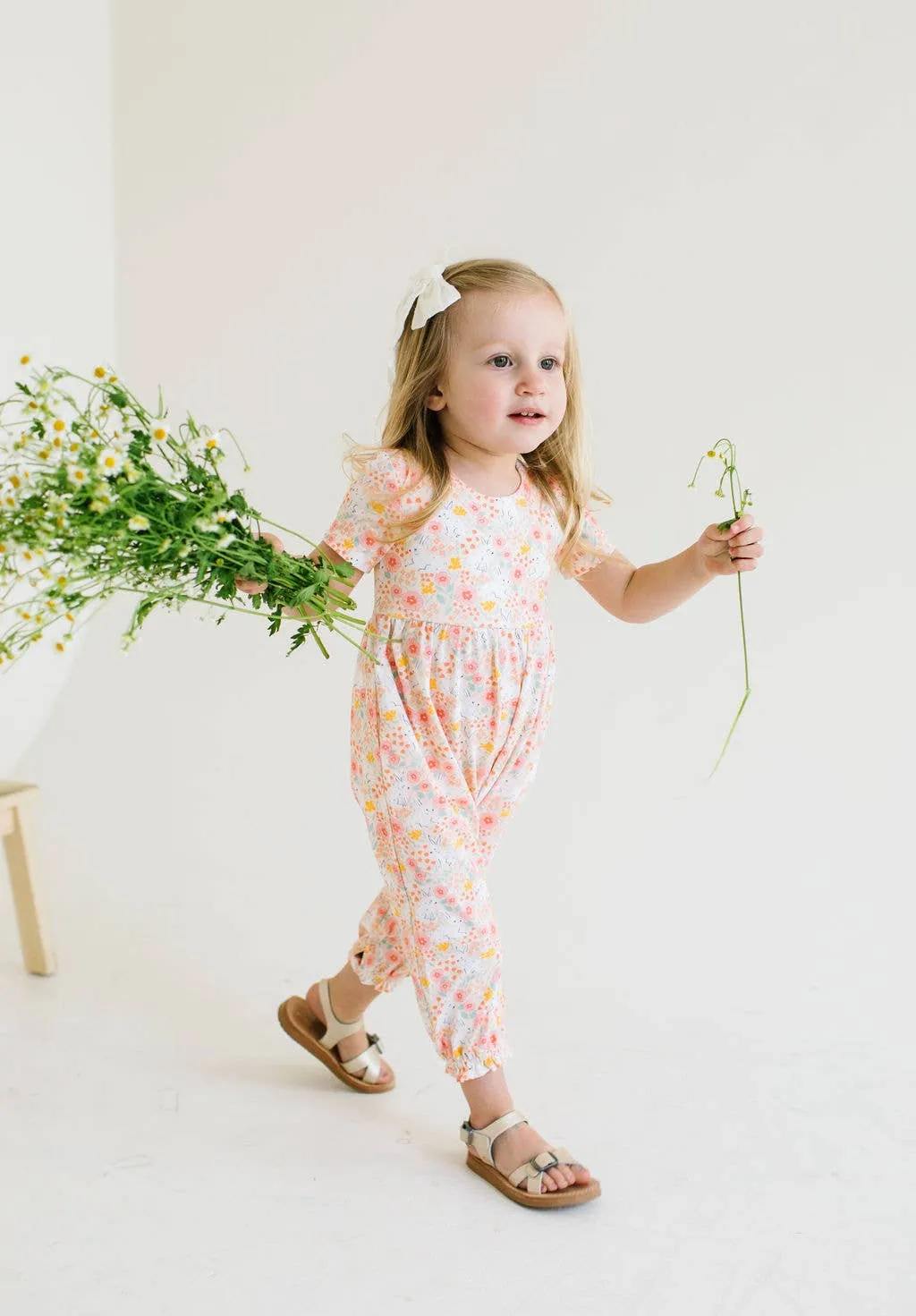 Rosie Romper in Bunny Field