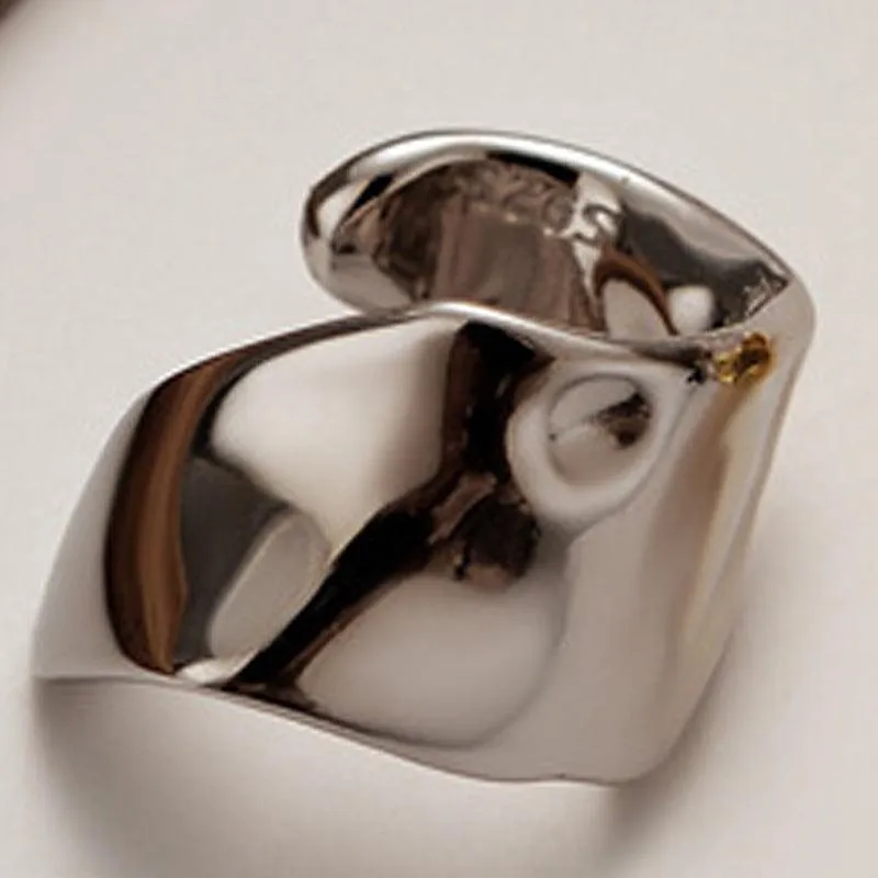 Sterling Silver Geometric Bump Ear Clip
