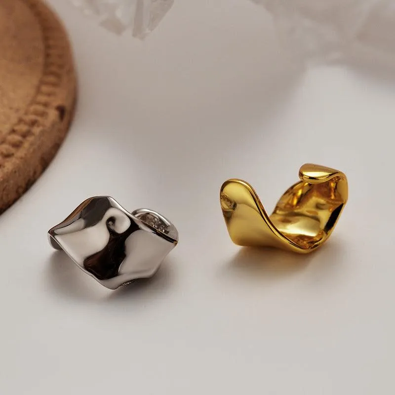 Sterling Silver Geometric Bump Ear Clip