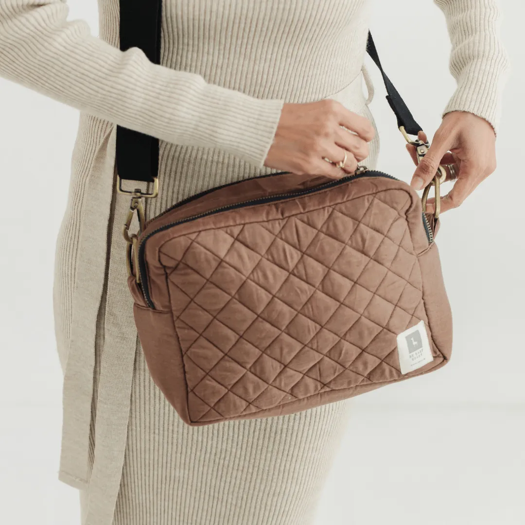 The GoMama Sling Diaper Bag (Linen Cotton - Brown)