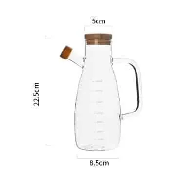 Transparent Glass Oil Bottle With Handle Scale