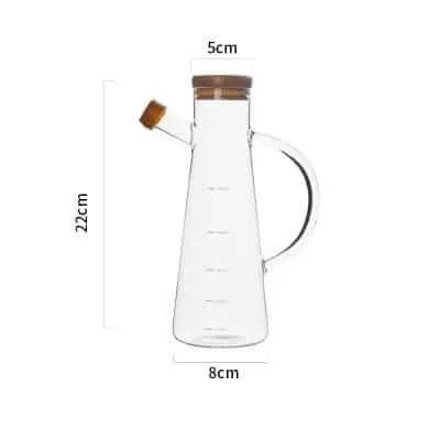 Transparent Glass Oil Bottle With Handle Scale
