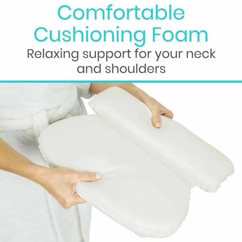 Vive Health Xtra-Comfort Bath and Spa Foam Neck Pillow - White