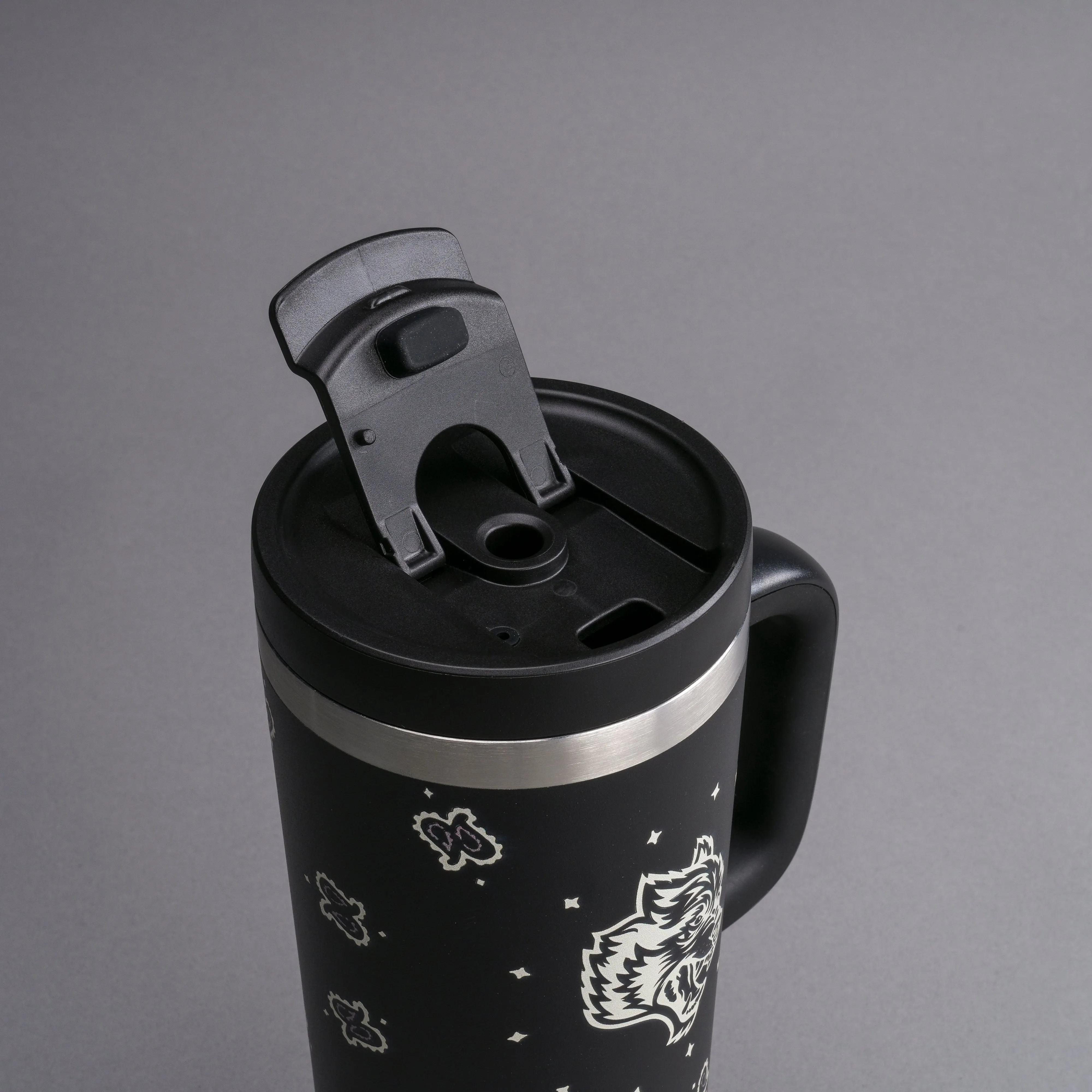 Western Wolf Travel Tumbler in Black